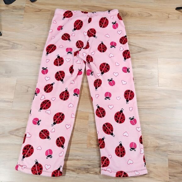 💜Secret Treasures Pink w/Red Ladybug Print Fleece Pajama Pants Medium - Picture 4 of 9